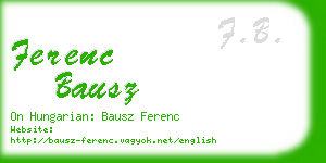 ferenc bausz business card